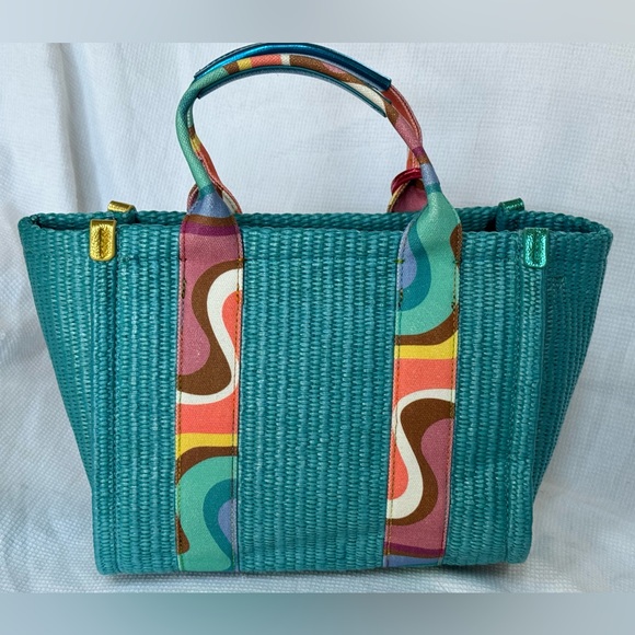 Kurt Geiger Multicolor Woven Tote and Crossbody NWT - Picture 6 of 13